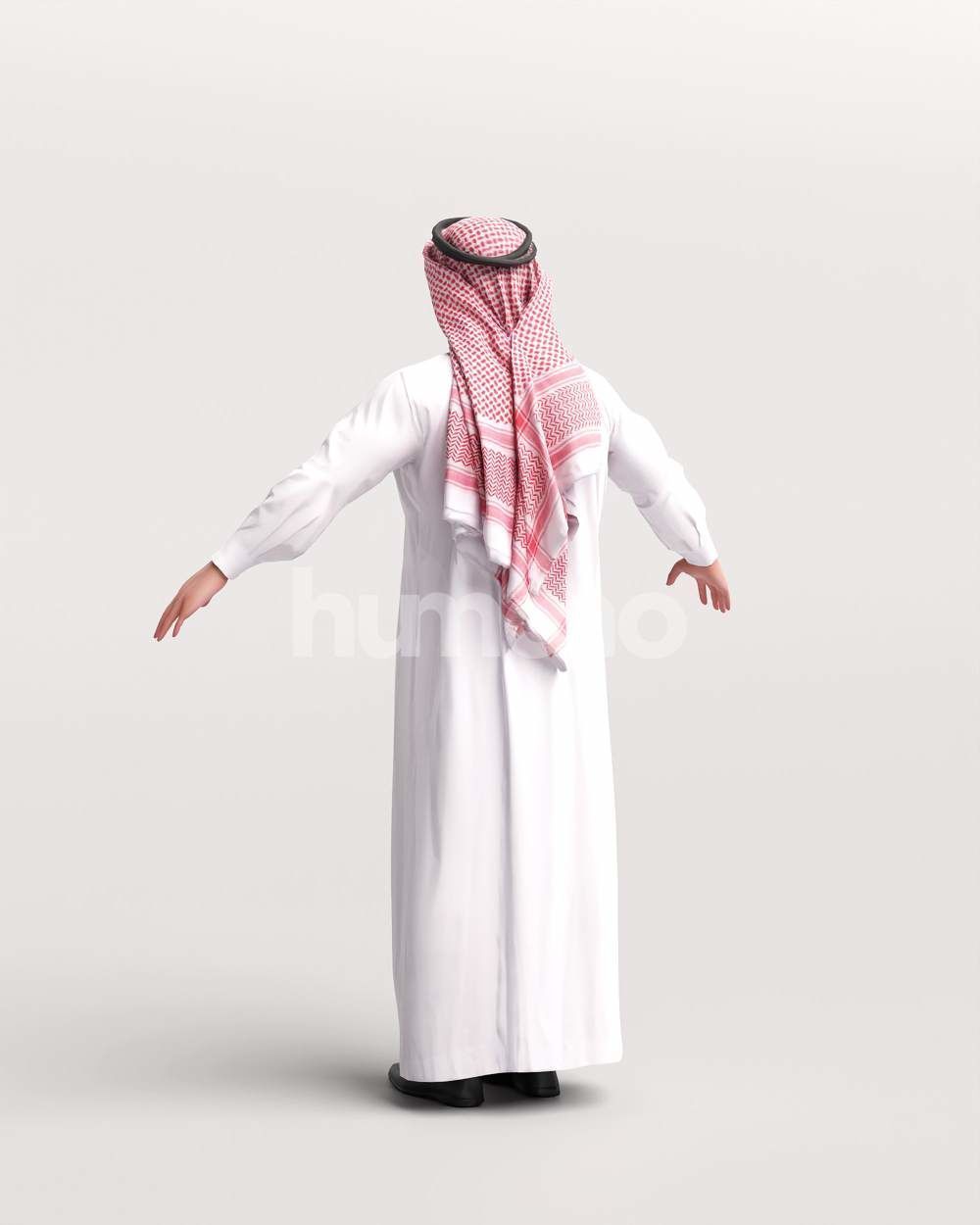 9 Arab rigged models -  different thobe and abaya colors 3D Model Collection_12