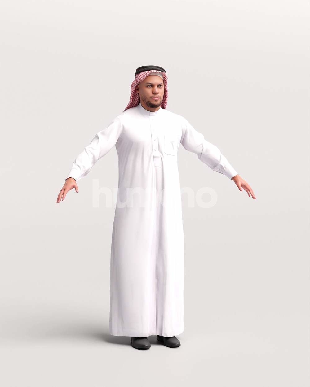 9 Arab rigged models -  different thobe and abaya colors 3D Model Collection_17