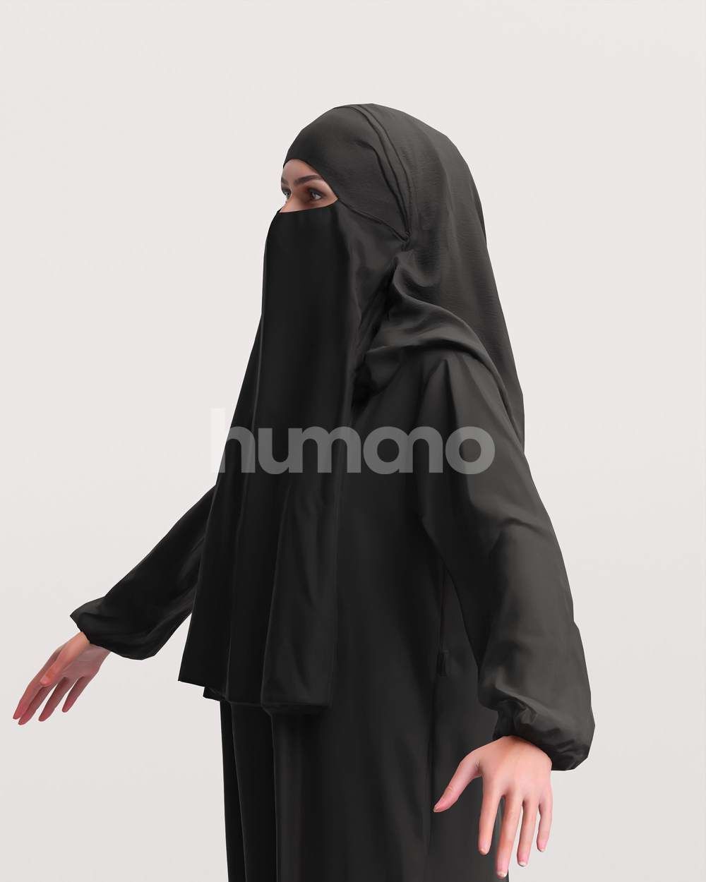 9 Arab rigged models -  different thobe and abaya colors 3D Model Collection_57