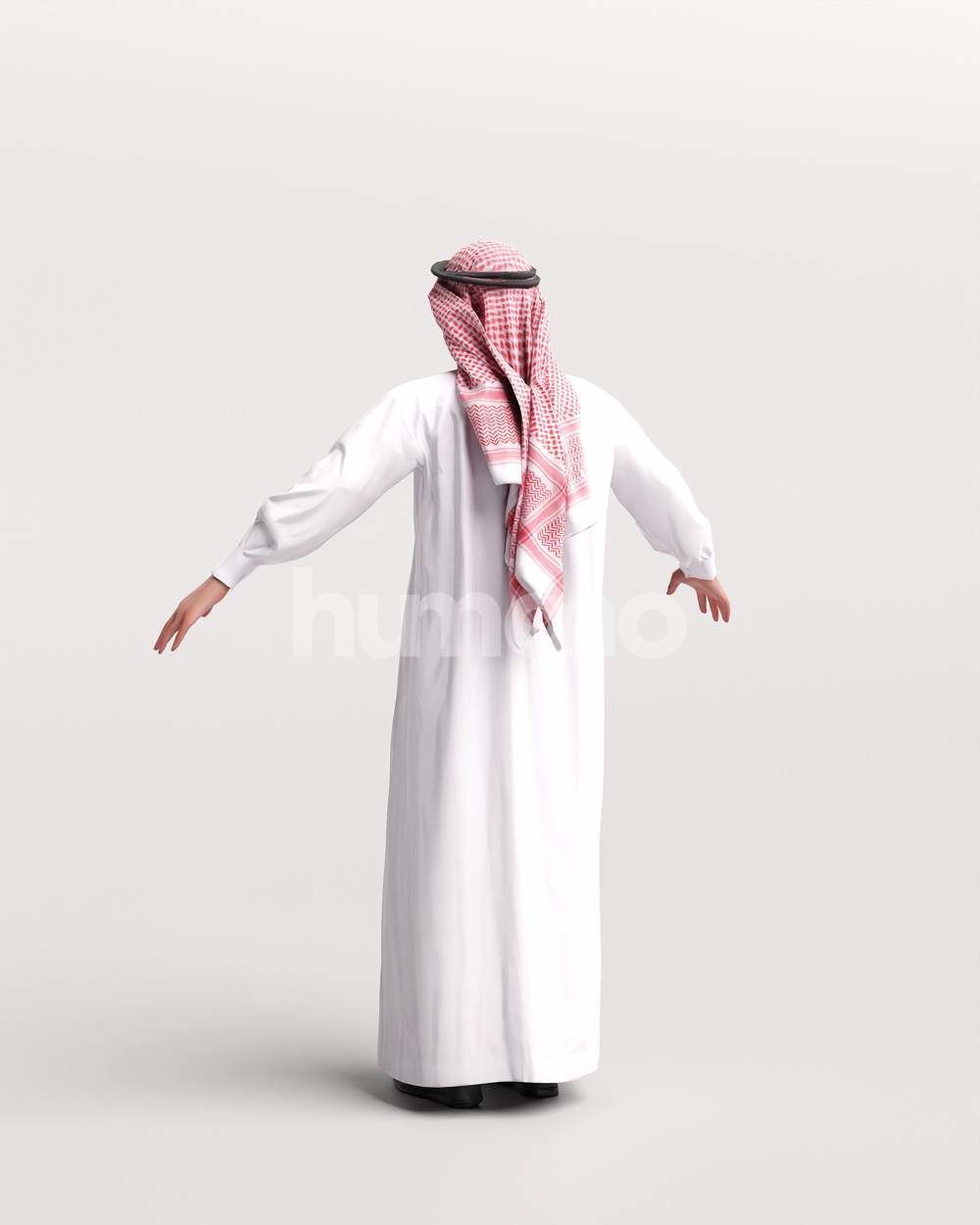 9 Arab rigged models -  different thobe and abaya colors 3D Model Collection_26