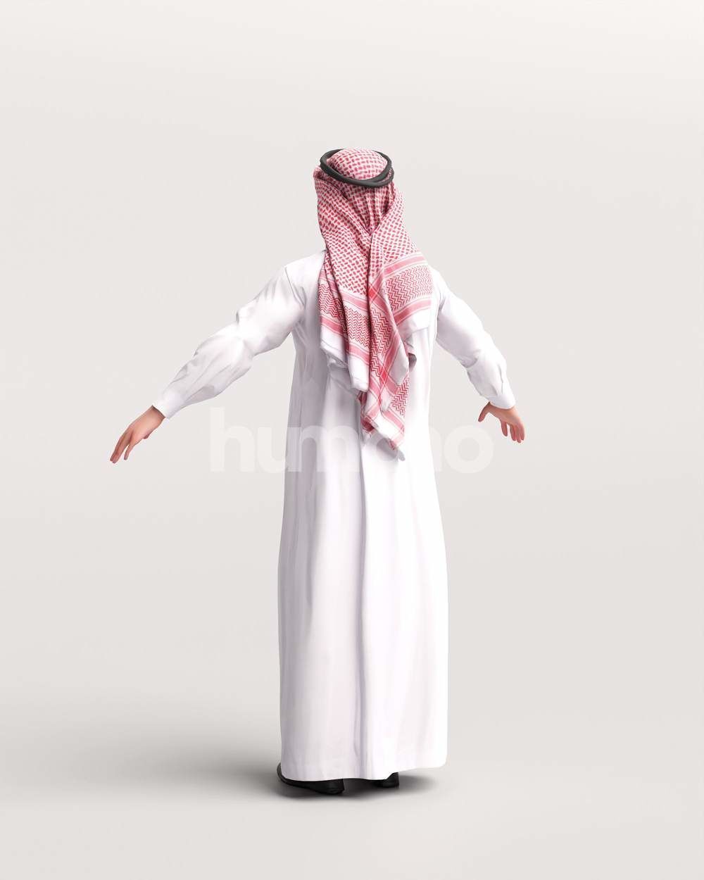9 Arab rigged models -  different thobe and abaya colors 3D Model Collection_19