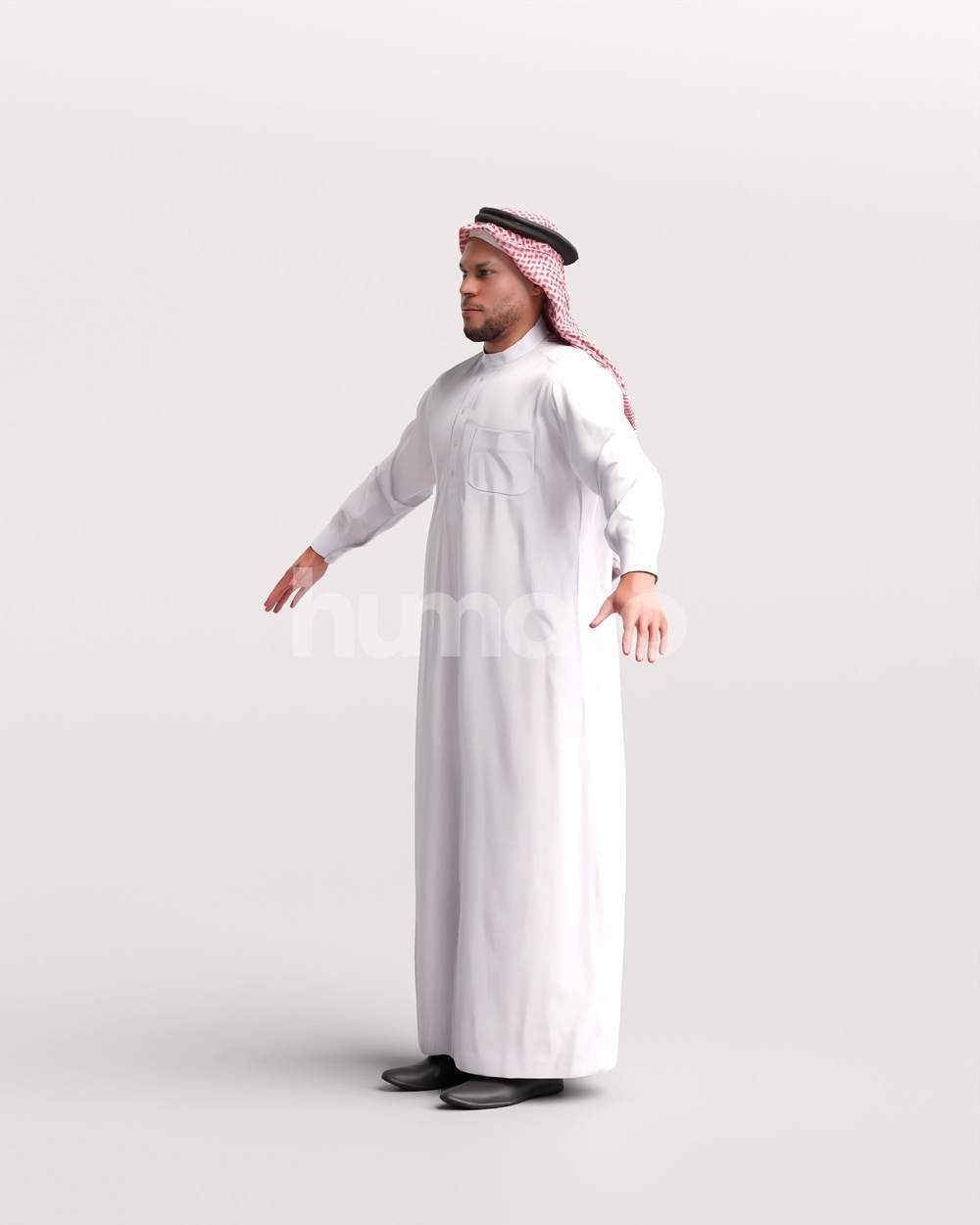 9 Arab rigged models -  different thobe and abaya colors 3D Model Collection_20
