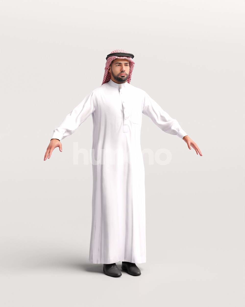 9 Arab rigged models -  different thobe and abaya colors 3D Model Collection_31