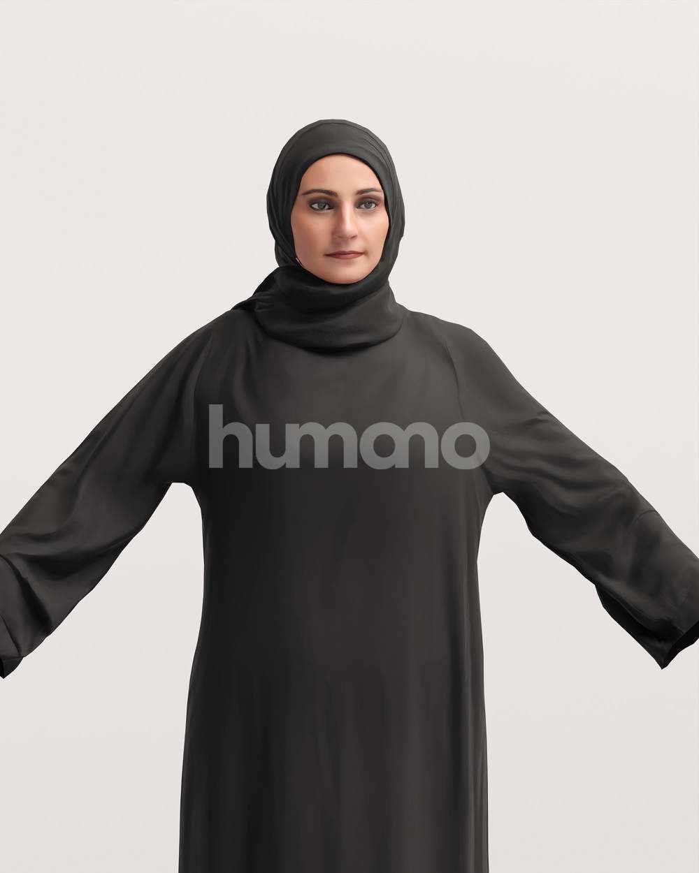 9 Arab rigged models -  different thobe and abaya colors 3D Model Collection_63