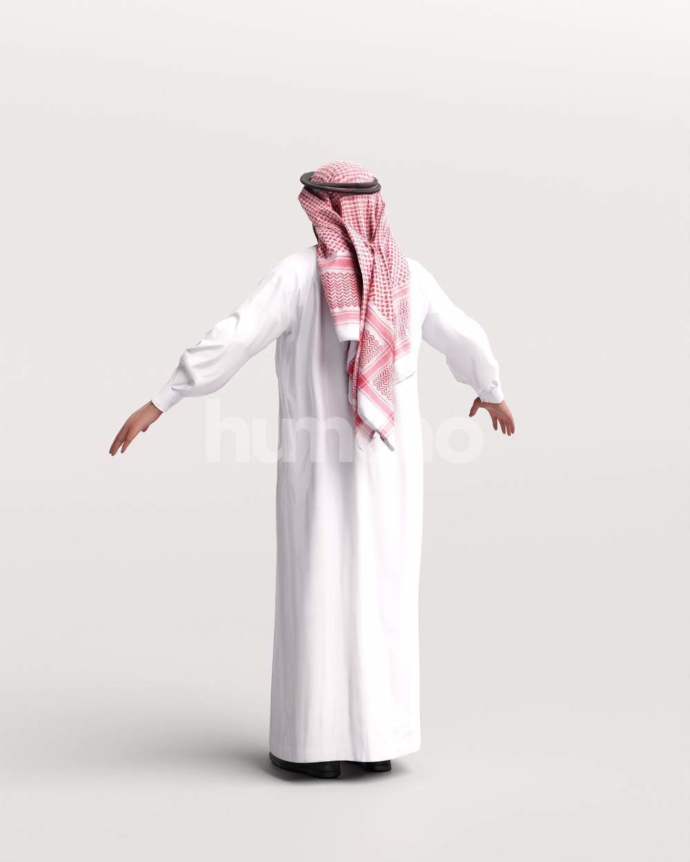 9 Arab rigged models -  different thobe and abaya colors 3D Model Collection_40