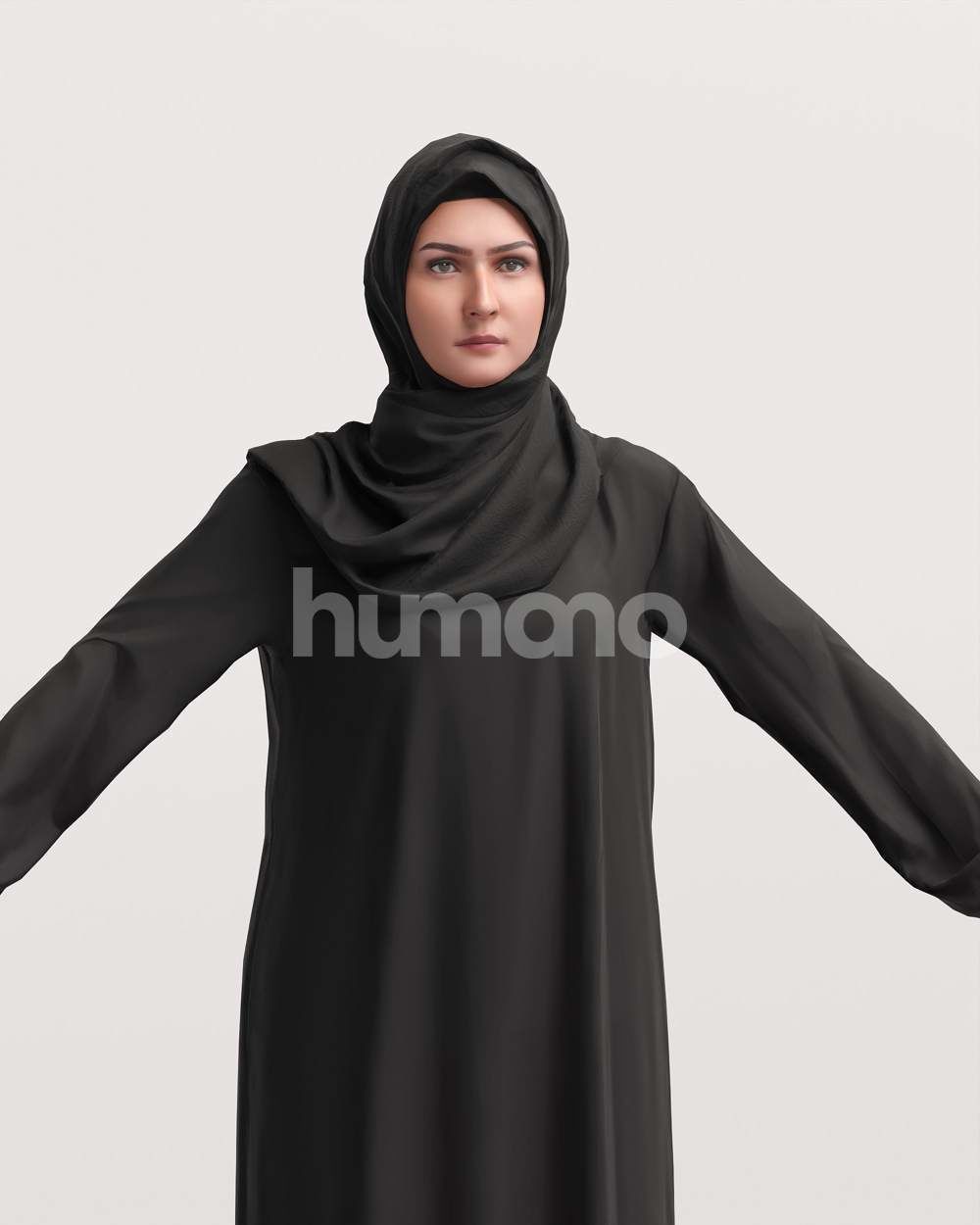 9 Arab rigged models -  different thobe and abaya colors 3D Model Collection_70