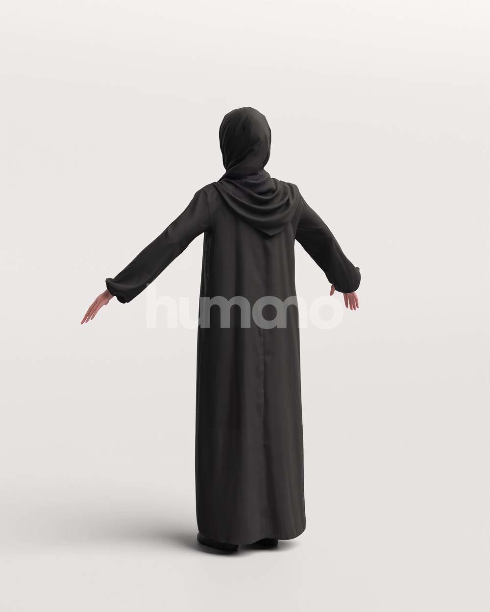 9 Arab rigged models -  different thobe and abaya colors 3D Model Collection_68