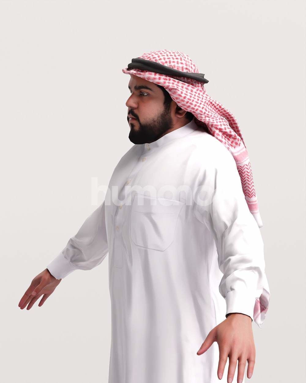 9 Arab rigged models -  different thobe and abaya colors 3D Model Collection_43