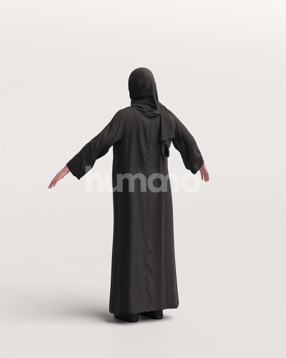 9 Arab rigged models -  different thobe and abaya colors 3D Model Collection_61