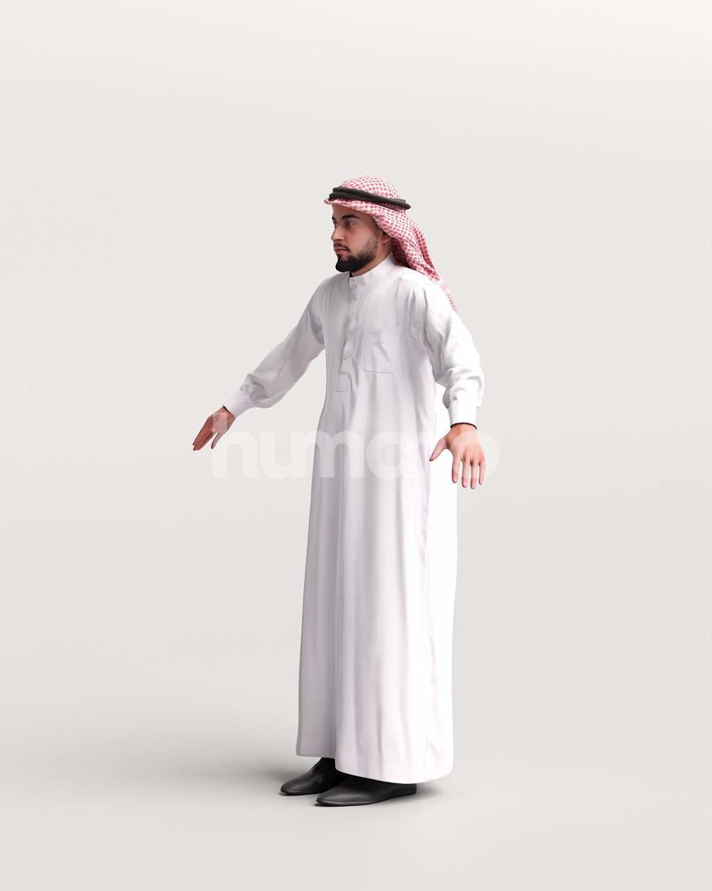 9 Arab rigged models -  different thobe and abaya colors 3D Model Collection_27