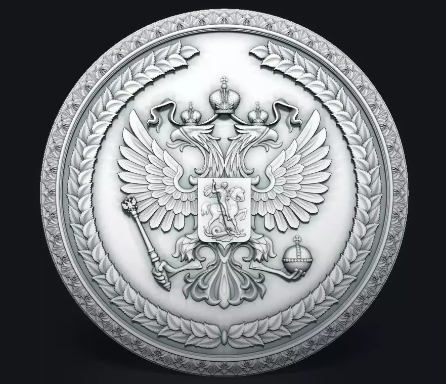 Russian Double-Headed Eagle Coat of Arms 3D print model