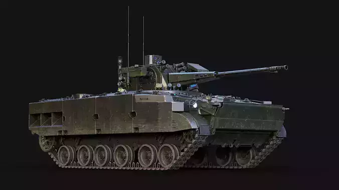 2S38 Derivatsiya PVO Russian Game Ready LODs Rigged Low-poly 3D model