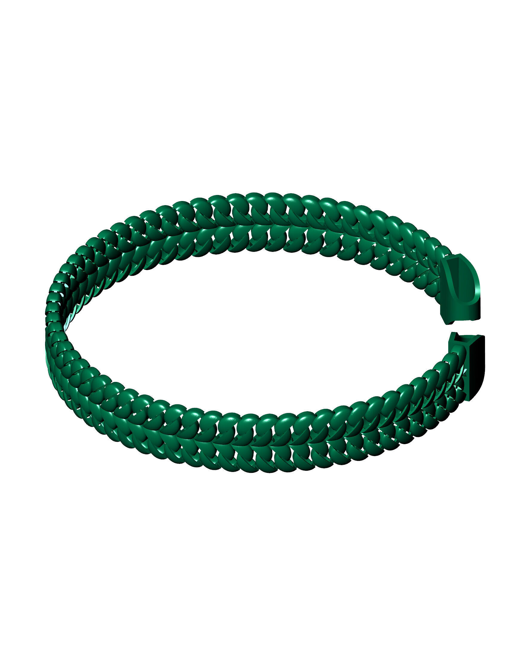 14 MM Top Sold spiral Miami Cuban Bracelet Directly Castable 3D print model_1