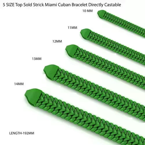 14 MM Top Sold Strick Miami Cuban Bracelet Directly Castable 