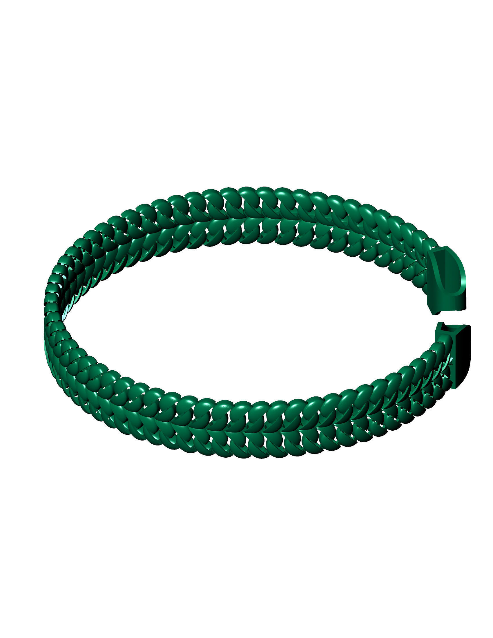 5 SIZE Top Sold spiral Miami Cuban Bracelet Directly Castable 3D Model Collection_2