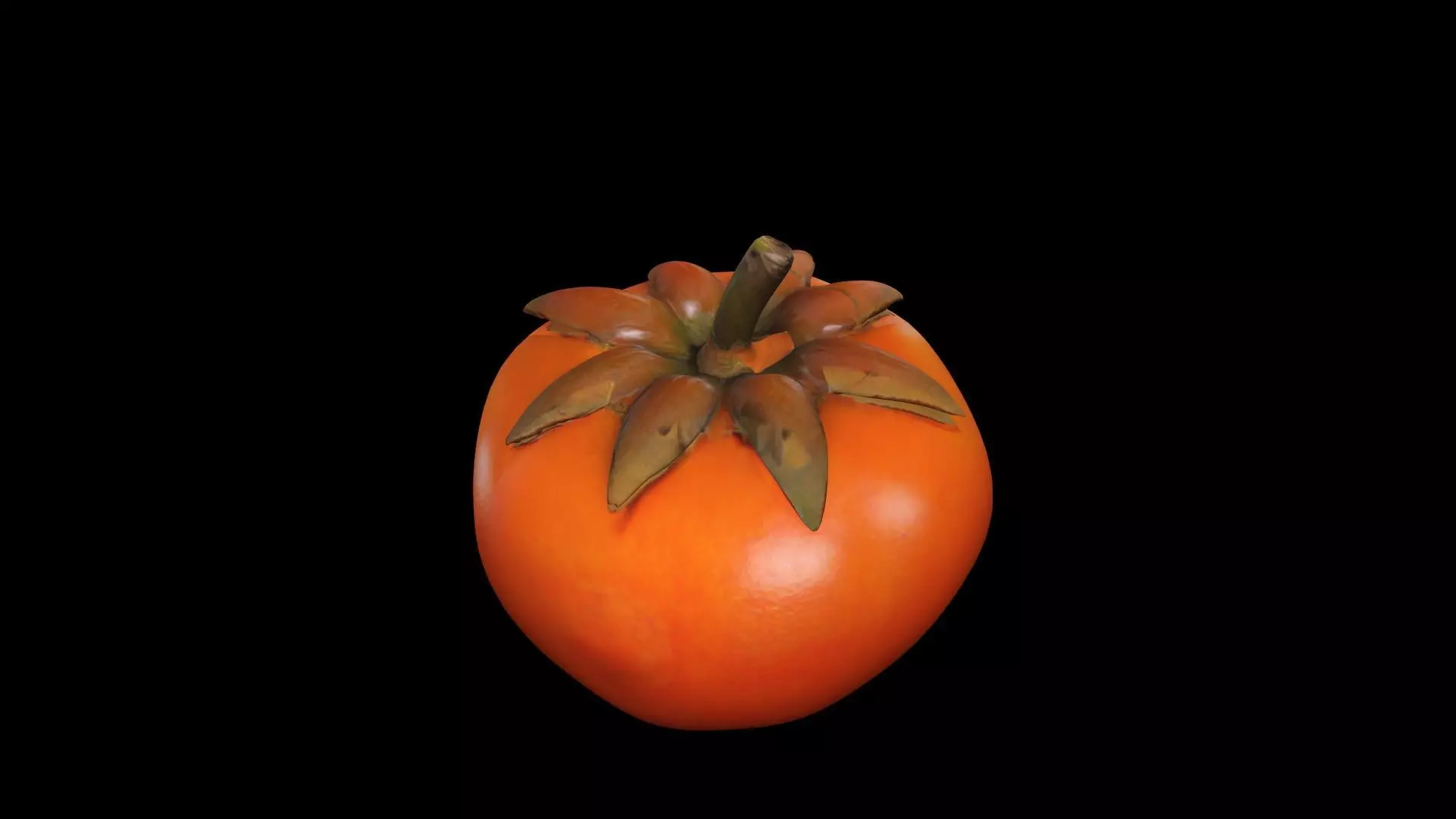 3d Render Delicious Fresh Persimmon Fruit 3D model_0