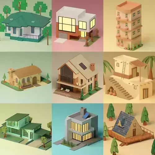 Lowpoly Houses Collection 2