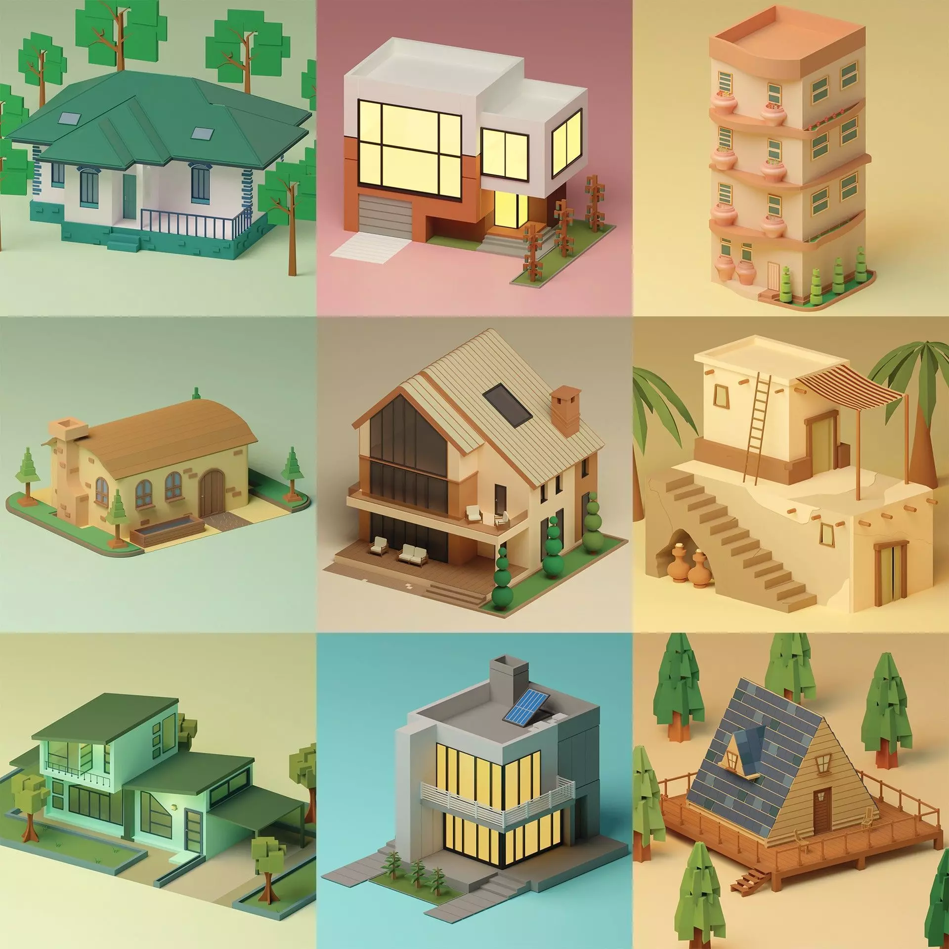 Lowpoly Houses Collection 2 _0