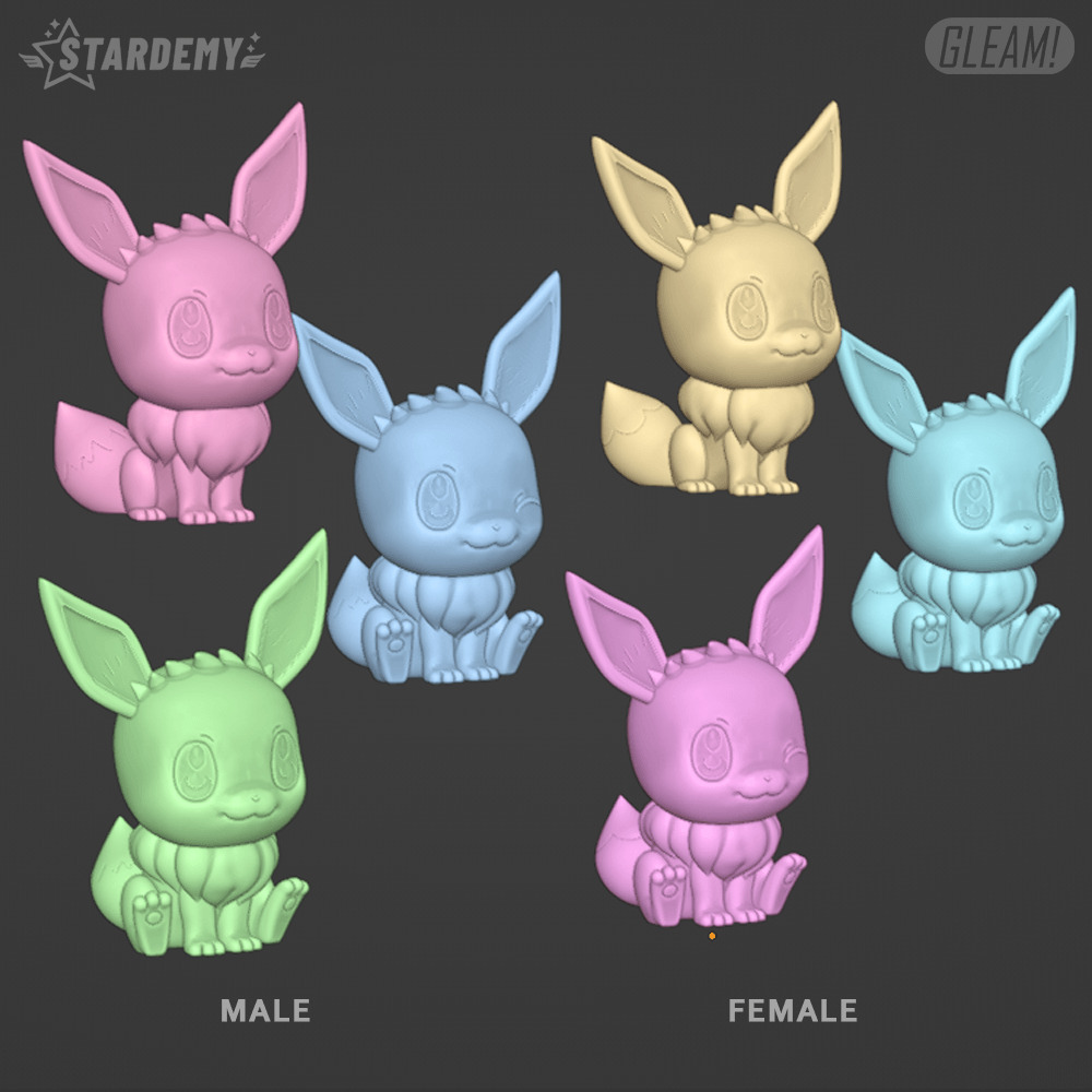 EEVEELUTIONS CHIBI More than 19 MODELS Pokemon Fanart 3D print model_1