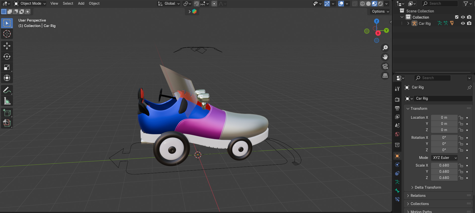 Car Inspired Shoe Design 3D model Low-poly 3D model_1