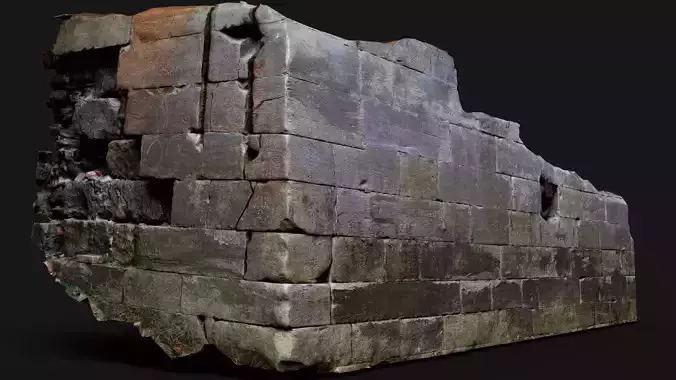 ruins stonewall part abandoned fortress photogrammetry