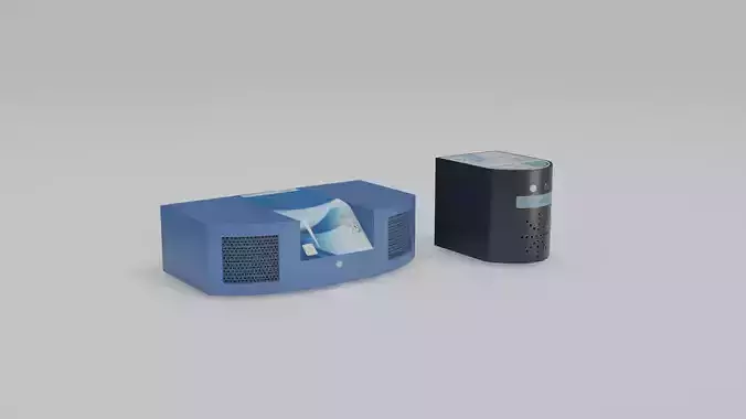 Hospital Equipment Surgical Doppler System Low-poly 3D model
