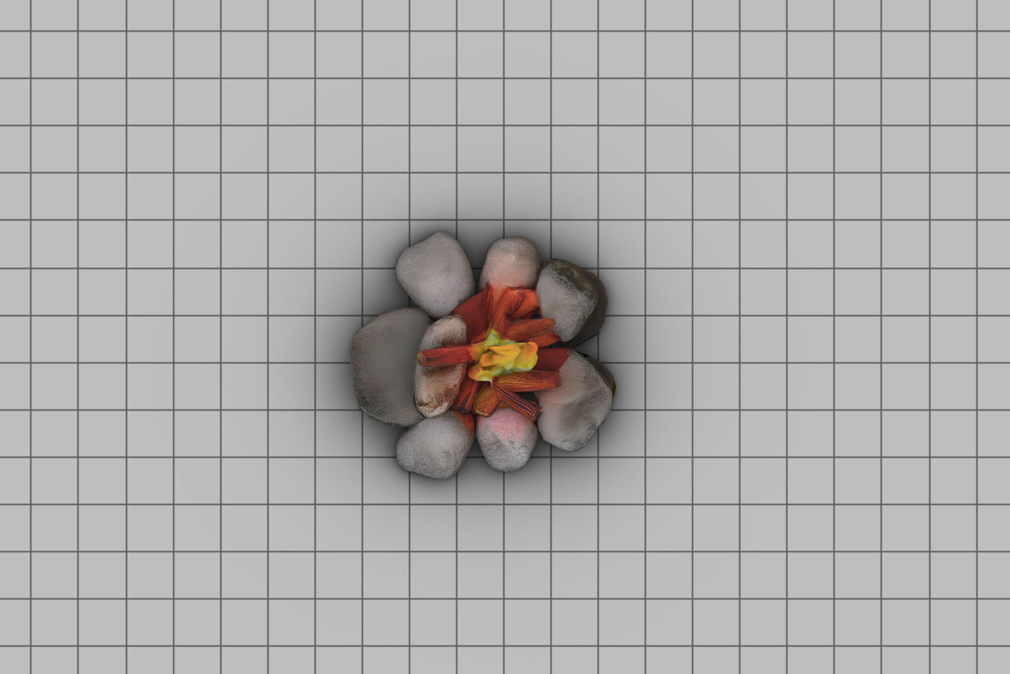 Campfire Low-poly 3D model_3