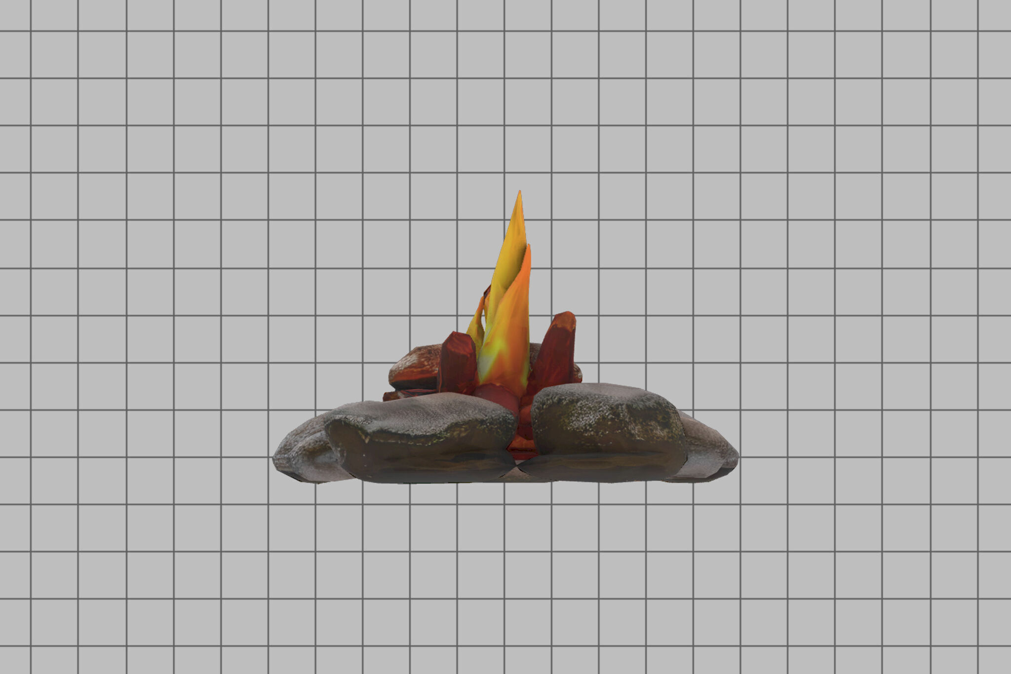 Campfire Low-poly 3D model_5