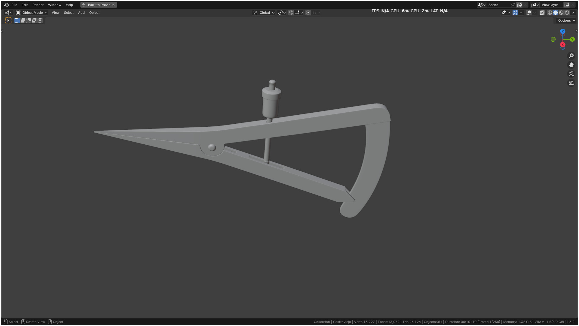 Castroviejo Caliper 3D model_2