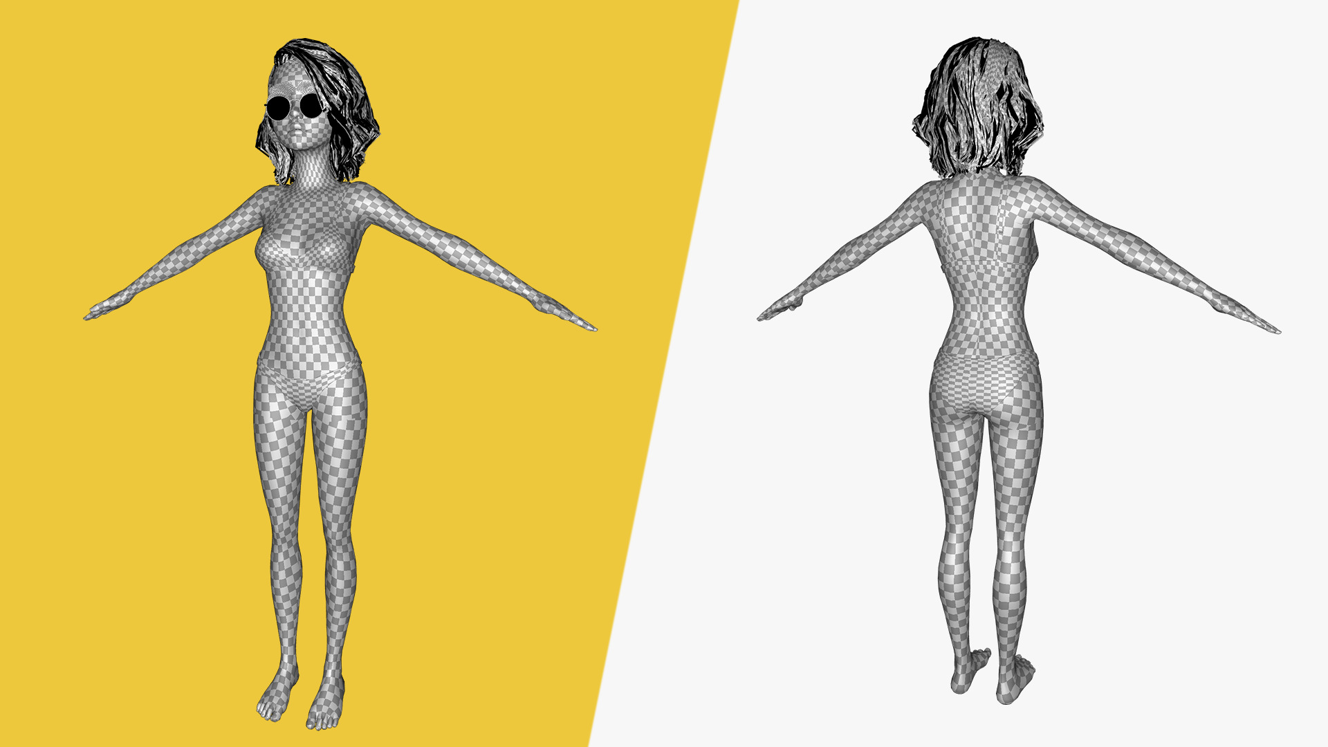 Free Stylized 3D Girl Stylized Toon Girl with Sunglasses Free low-poly 3D model_26