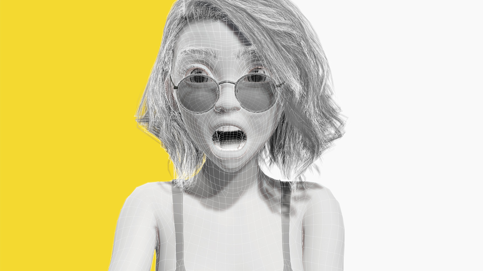 Free Stylized 3D Girl Stylized Toon Girl with Sunglasses Free low-poly 3D model_23