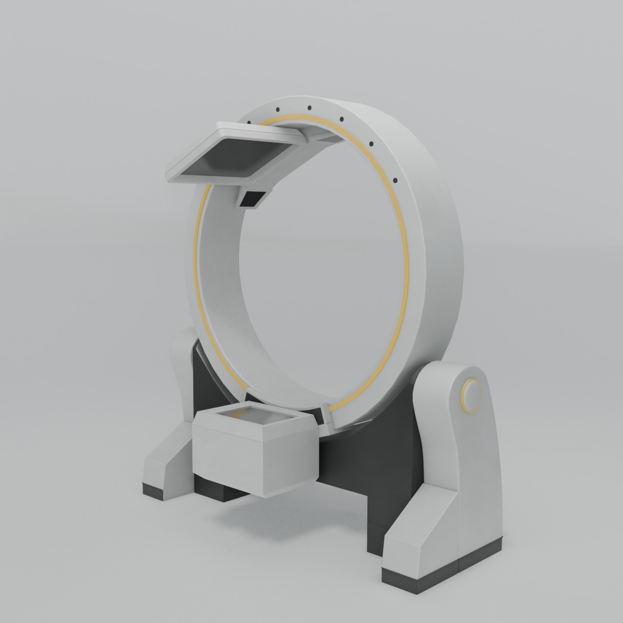 Hospital Equipment Loop-X Mobile Imaging Robot Brainlab Low-poly 3D model_6