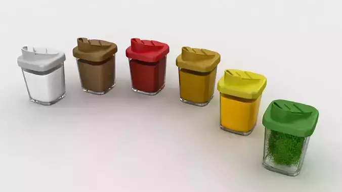Kitchen Spises Set 3D model