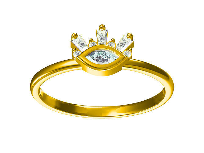 Diamond Ultra light Minimal Women Ring Model 3D print model 3D print model