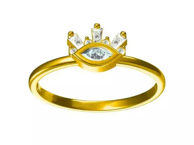 Diamond Ultra light Minimal Women Ring Model 3D print model