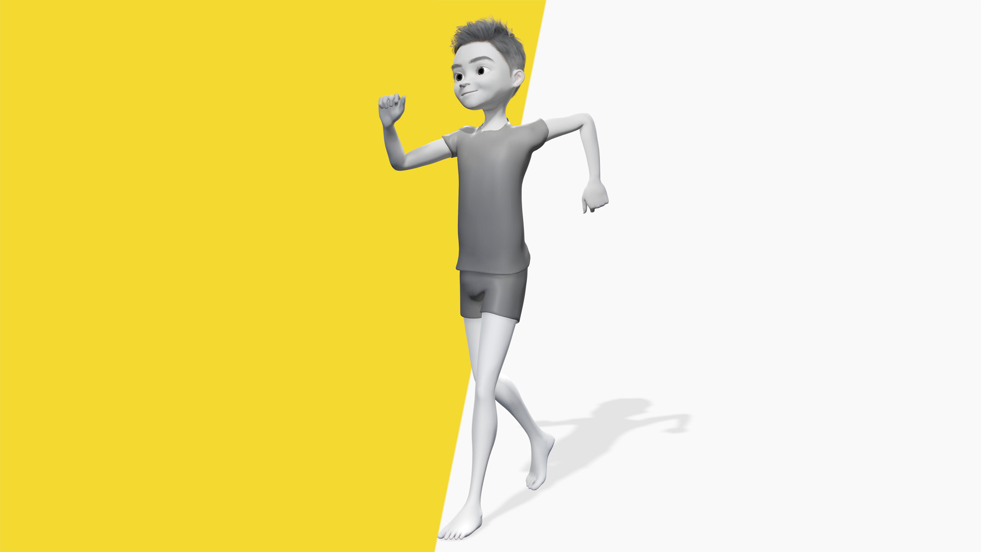 Free 3D Stylized Boy Toon Kid Character with T-Shirt Low-poly 3D model_12