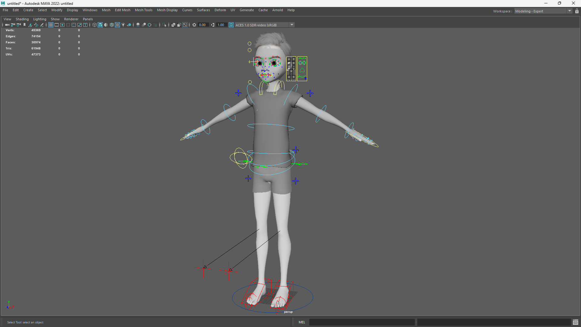 Free 3D Stylized Boy Toon Kid Character with T-Shirt Low-poly 3D model_20