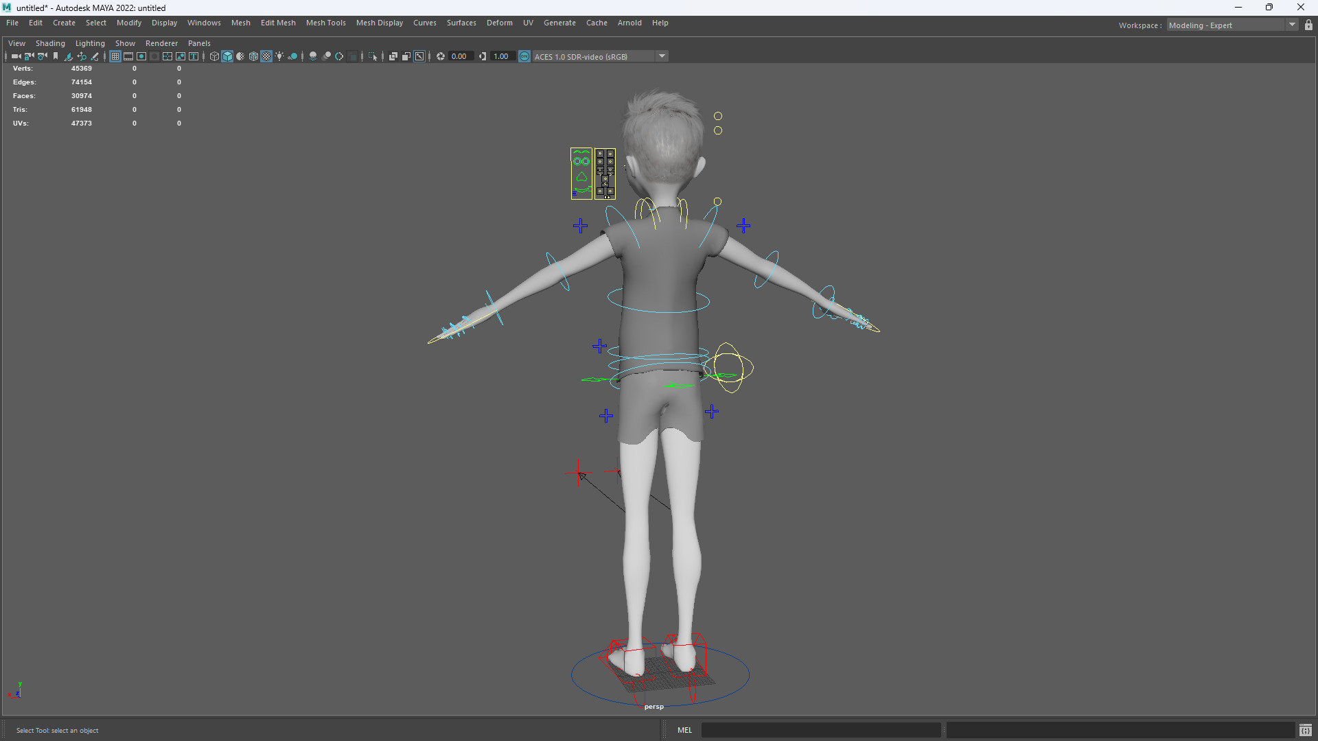 Free 3D Stylized Boy Toon Kid Character with T-Shirt Low-poly 3D model_21