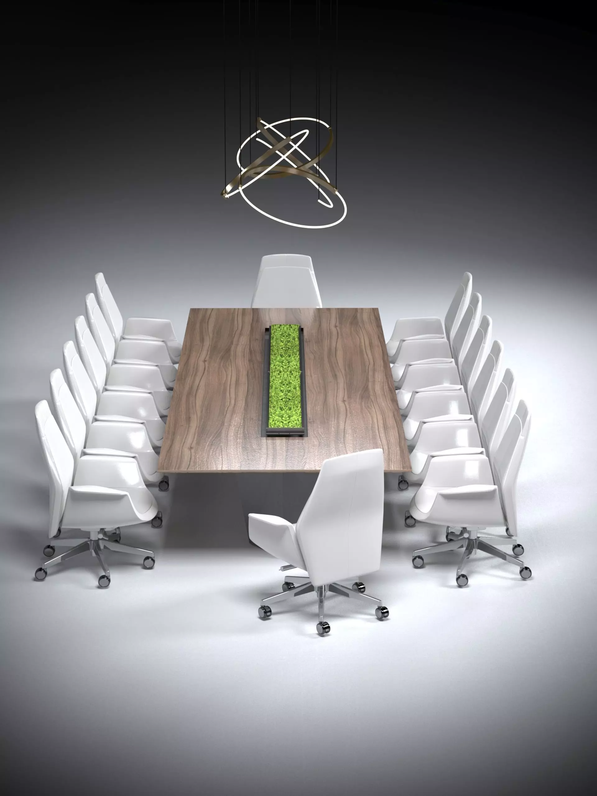 MODERN MEETING TABLE WITH LIGHT 3D model