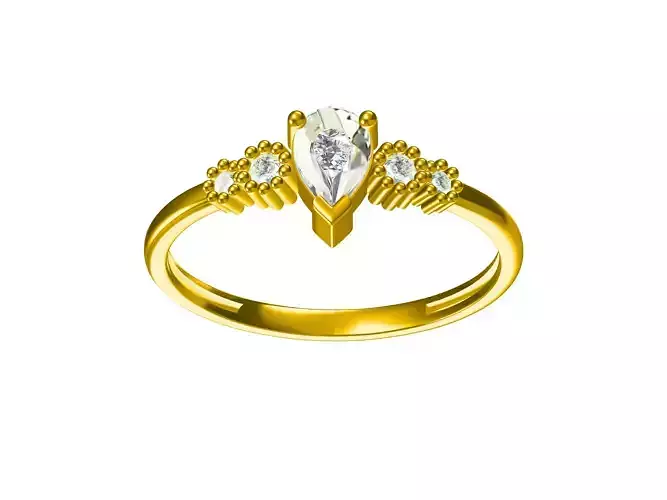 Diamond Ultra light Minimal Women Ring Model 3D print model