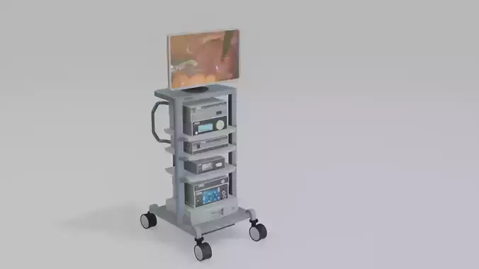 Hospital Equipment Karl Storz endoscopic tower Low-poly 3D model
