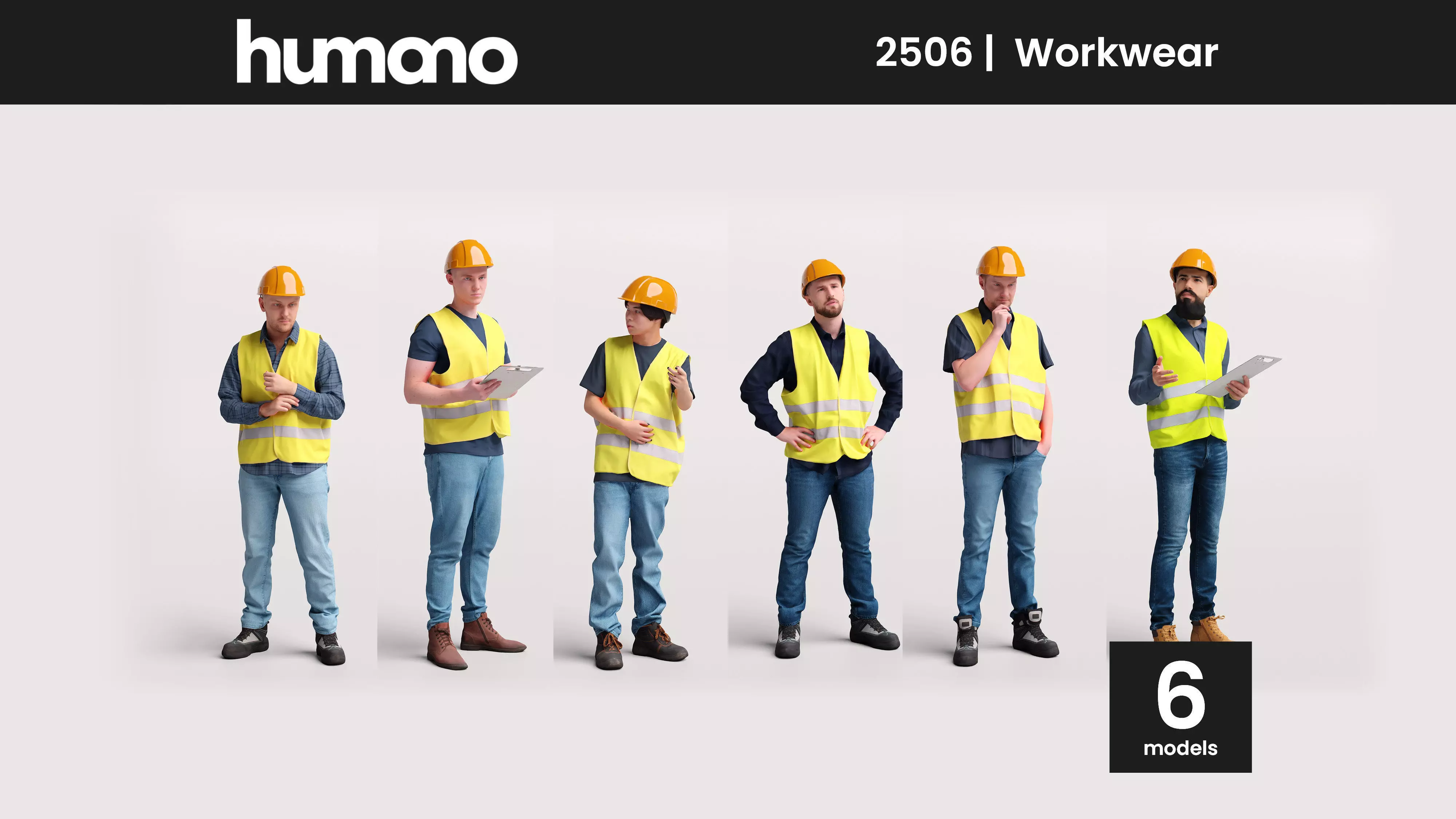 Humano 6-Collection 2506- WORKWEAR -6 x 3D models 3D model