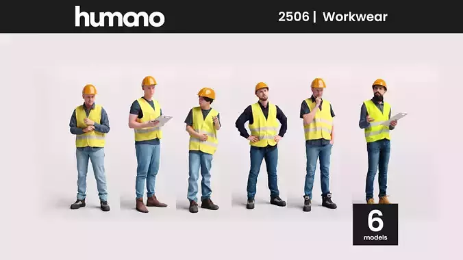 Humano 6-Collection 2506- WORKWEAR -6 x 3D models 