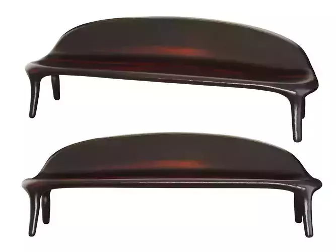 Modern Sculptural Wooden Bench