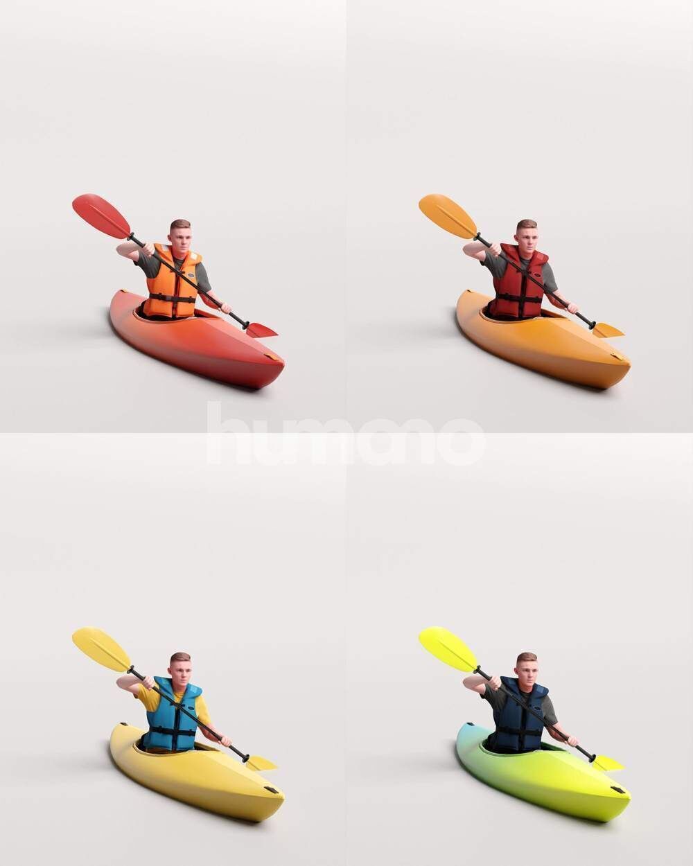 Humano 6-Collection 2505 - KAYAK - SUP -6 x 3D models 3D model_9