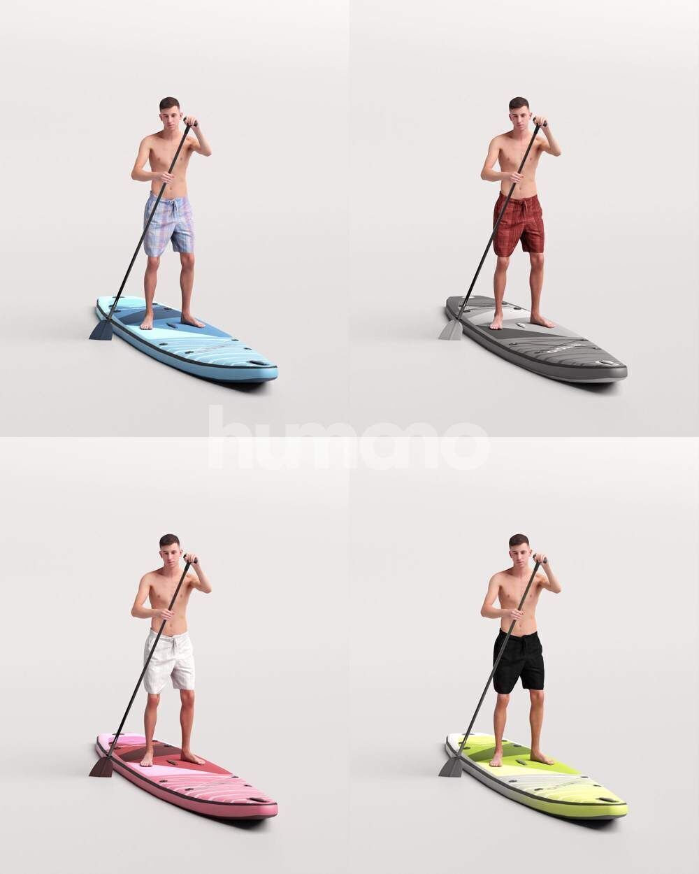 Humano 6-Collection 2505 - KAYAK - SUP -6 x 3D models 3D model_12
