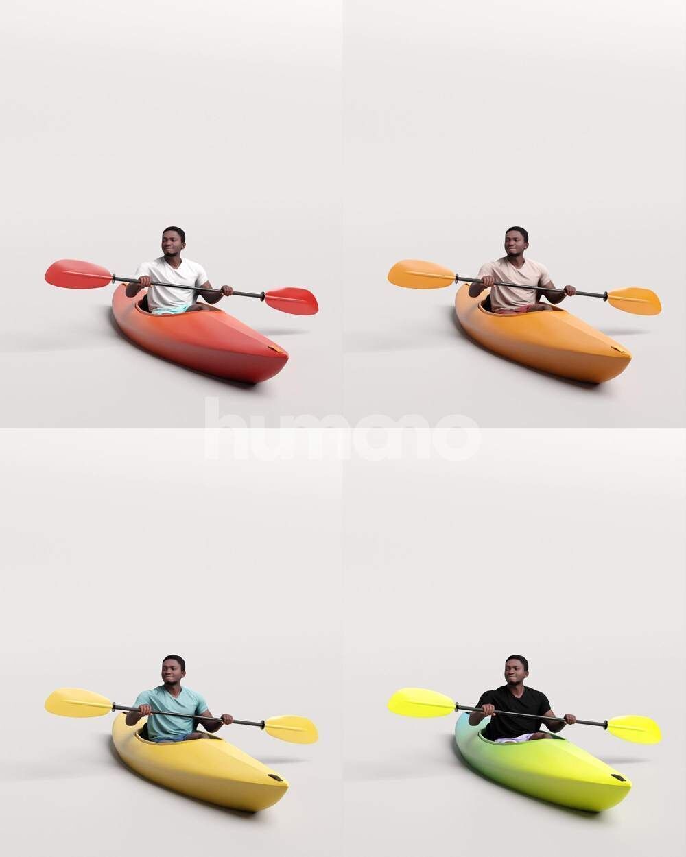 Humano 6-Collection 2505 - KAYAK - SUP -6 x 3D models 3D model_11