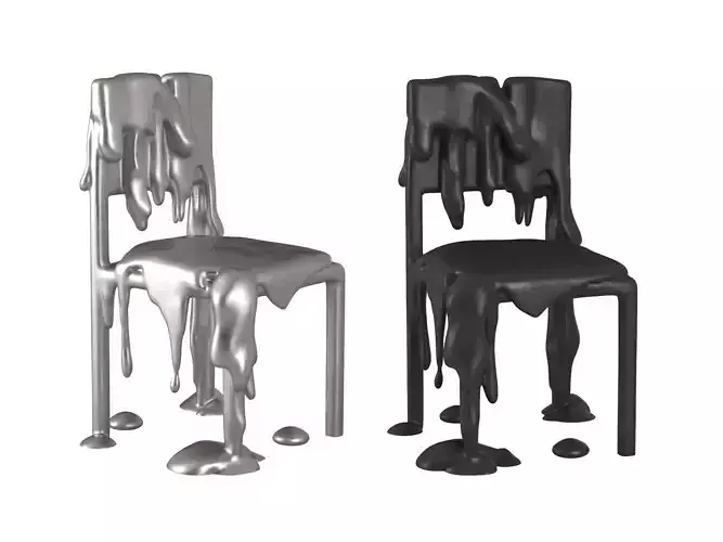 Modern Sculptural Metal Chair - Artistic Industrial Design 3D model