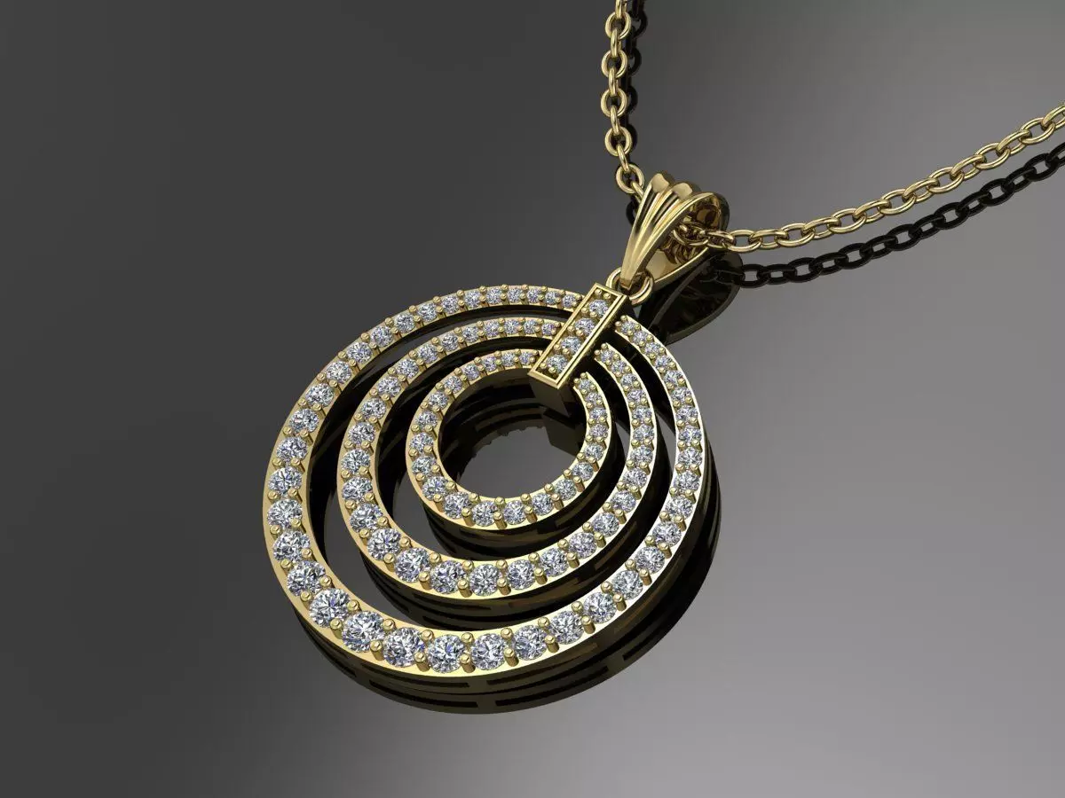 Around Pendant Gold Move 3D print model_0