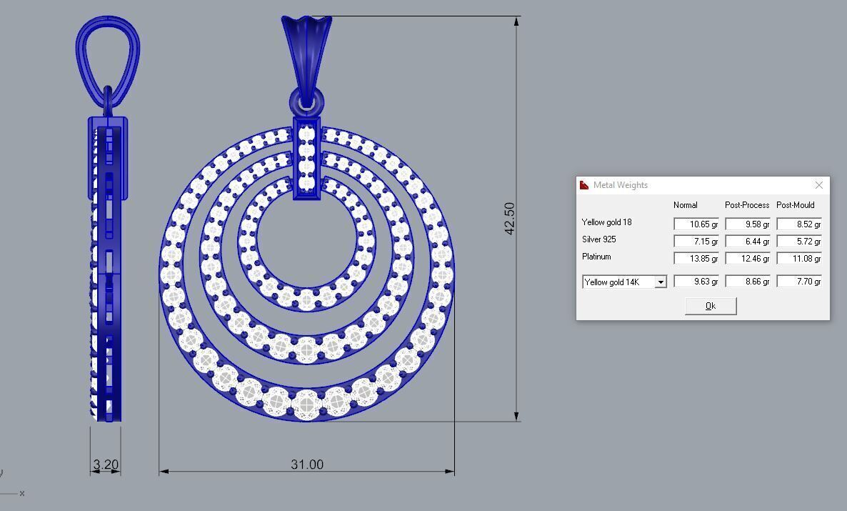 Around Pendant Gold Move 3D print model_2